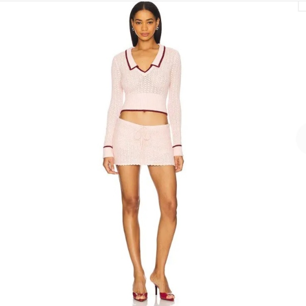 GUIZIO Charlotte Pullover Top NWT in Ballet Slipper Pink Cropped